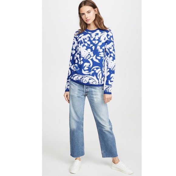 Victoria Beckham Relaxed Crew Neck Sweater, Blue - Picture 4 of 6